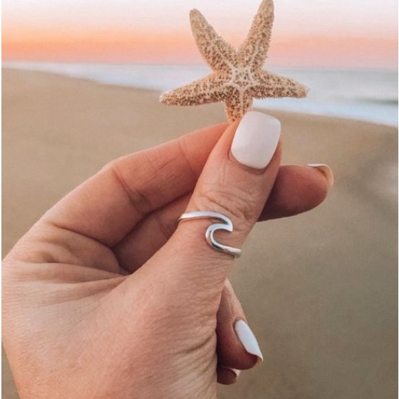 New Sterling Silver Handmade Bohemian Coastal Beach Sea Wave Ring 6 - Picture 2 of 15